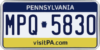 PA license plate MPQ5830