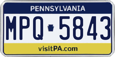 PA license plate MPQ5843