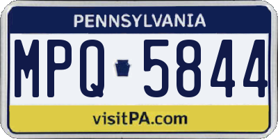 PA license plate MPQ5844