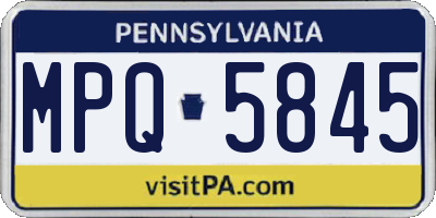 PA license plate MPQ5845