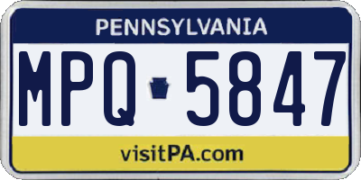 PA license plate MPQ5847