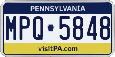 PA license plate MPQ5848