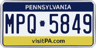PA license plate MPQ5849