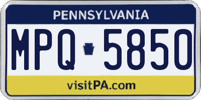 PA license plate MPQ5850