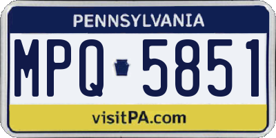 PA license plate MPQ5851