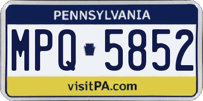 PA license plate MPQ5852