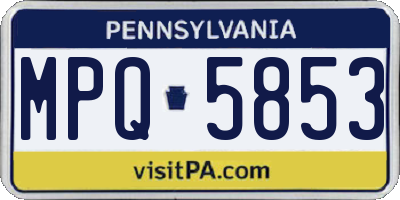 PA license plate MPQ5853