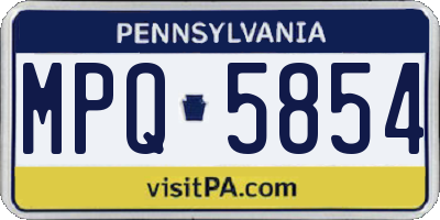 PA license plate MPQ5854