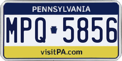 PA license plate MPQ5856