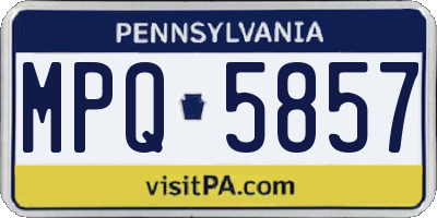 PA license plate MPQ5857