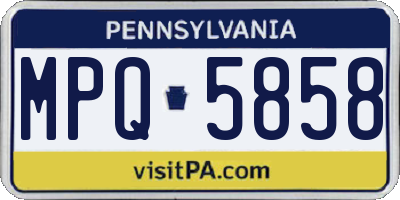 PA license plate MPQ5858