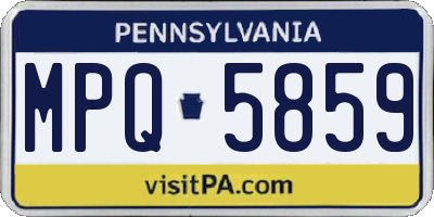 PA license plate MPQ5859
