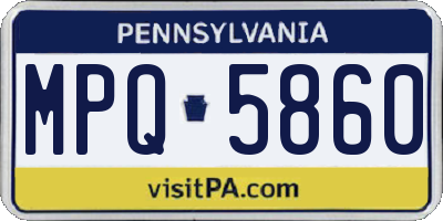 PA license plate MPQ5860