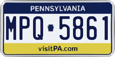 PA license plate MPQ5861