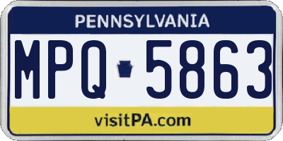 PA license plate MPQ5863