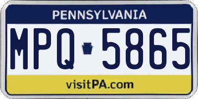 PA license plate MPQ5865
