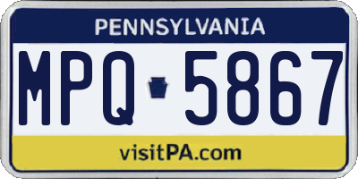 PA license plate MPQ5867