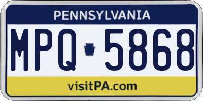 PA license plate MPQ5868