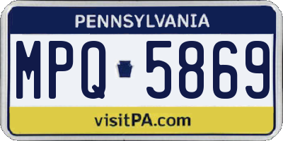 PA license plate MPQ5869