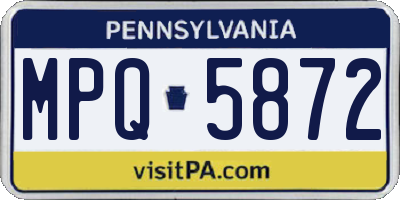 PA license plate MPQ5872