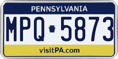 PA license plate MPQ5873