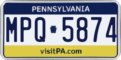 PA license plate MPQ5874