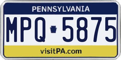 PA license plate MPQ5875