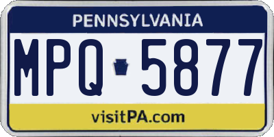 PA license plate MPQ5877