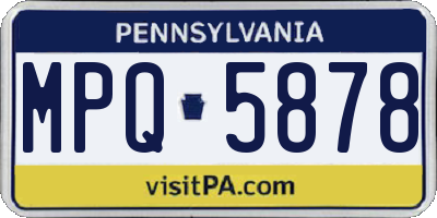 PA license plate MPQ5878