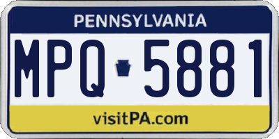 PA license plate MPQ5881