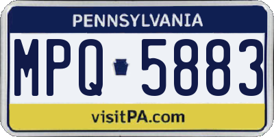 PA license plate MPQ5883