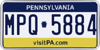 PA license plate MPQ5884