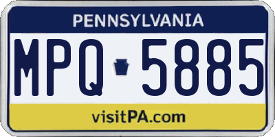 PA license plate MPQ5885