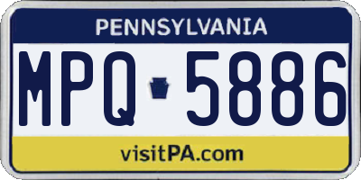 PA license plate MPQ5886