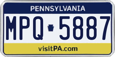 PA license plate MPQ5887