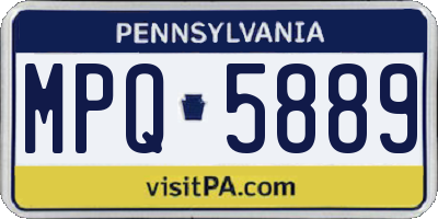 PA license plate MPQ5889