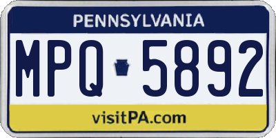PA license plate MPQ5892