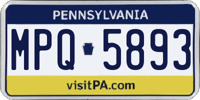 PA license plate MPQ5893