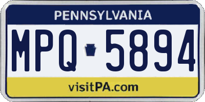 PA license plate MPQ5894