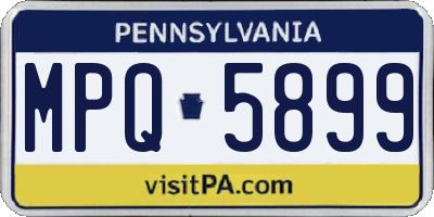 PA license plate MPQ5899
