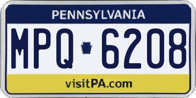 PA license plate MPQ6208