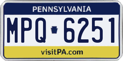 PA license plate MPQ6251