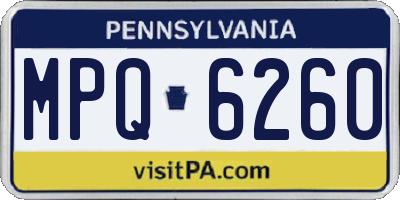 PA license plate MPQ6260