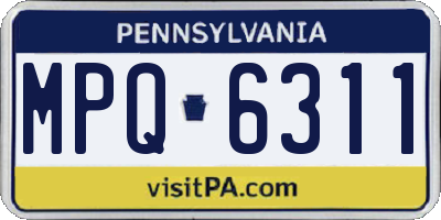 PA license plate MPQ6311