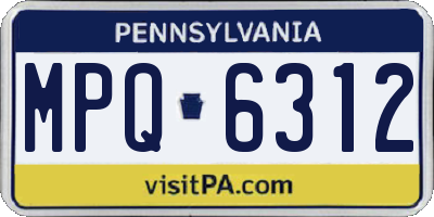 PA license plate MPQ6312