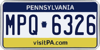 PA license plate MPQ6326