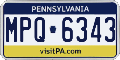PA license plate MPQ6343
