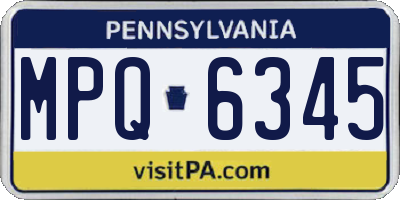 PA license plate MPQ6345