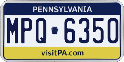 PA license plate MPQ6350