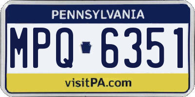 PA license plate MPQ6351